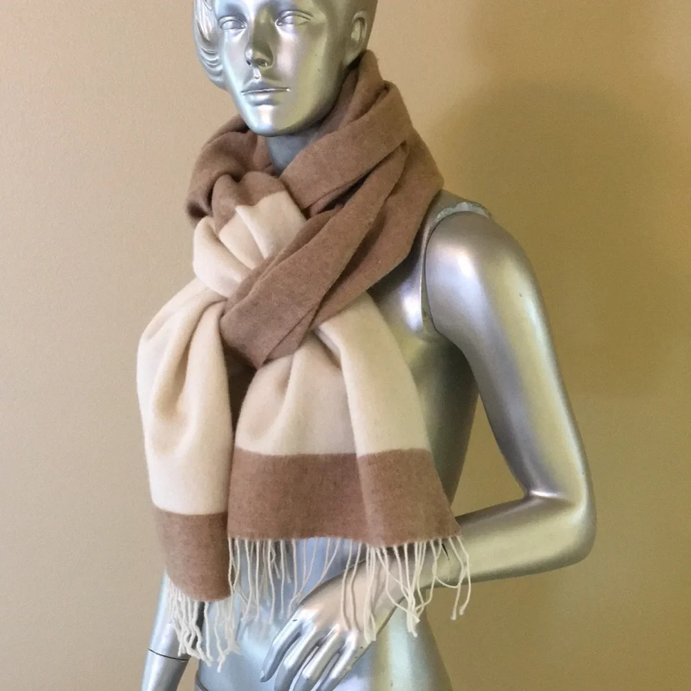 Eileen Fisher Italian Wool blend Striped Blanket Scarf